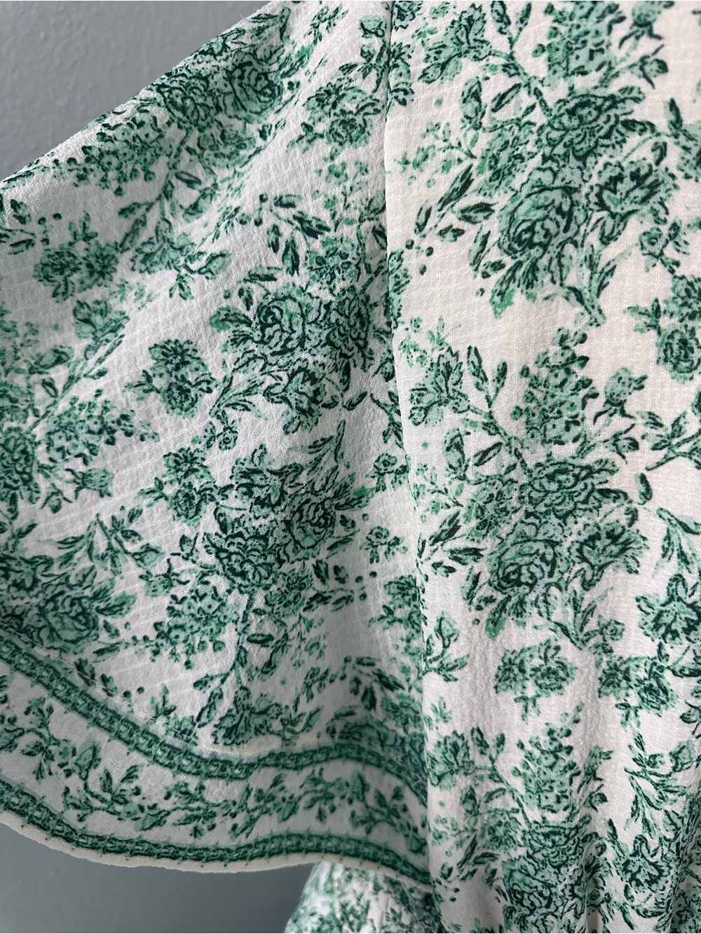 Max Studio Green and Cream Floral Wrap Maxi Dress - Picture 9 of 10